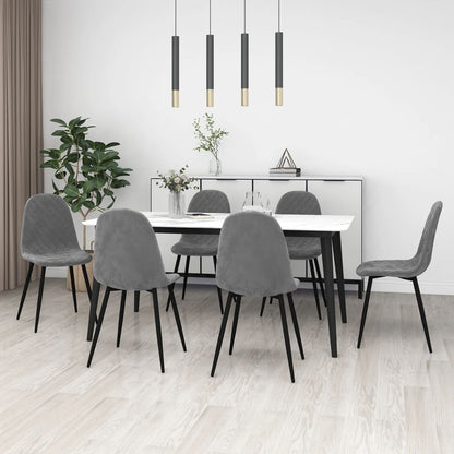 vidaXL Chaises de salle à manger 6 pcs Gris clair Velours
