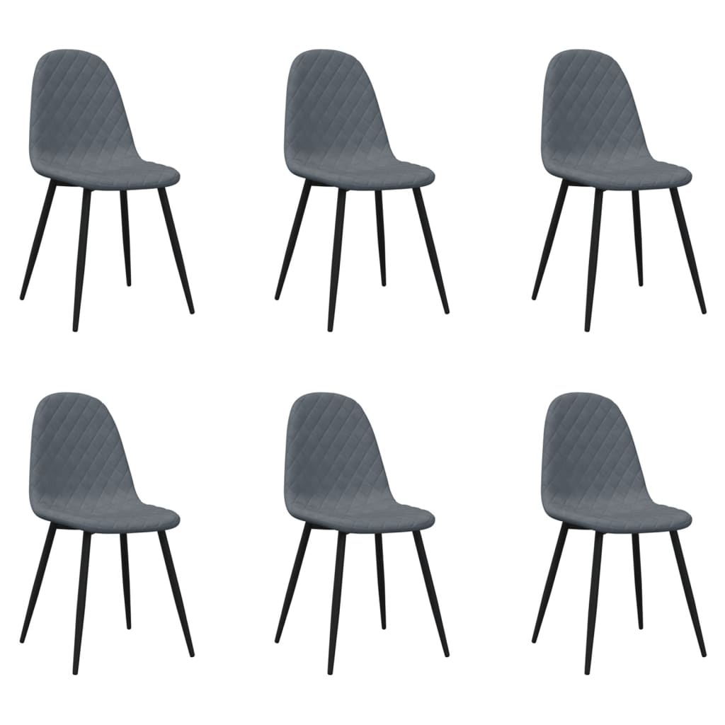 vidaXL Chaises de salle à manger 6 pcs Velours gris foncé