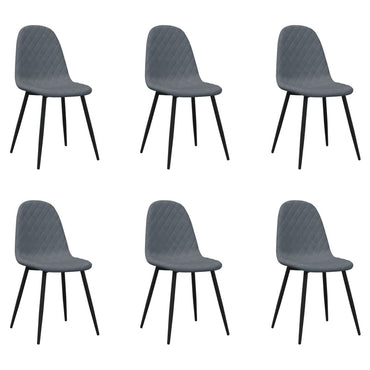 vidaXL Chaises de salle à manger 6 pcs Velours gris foncé