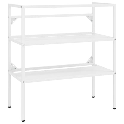 vidaXL Meuble sous-vasque de salle de bain blanc 79x38x83 cm en fer