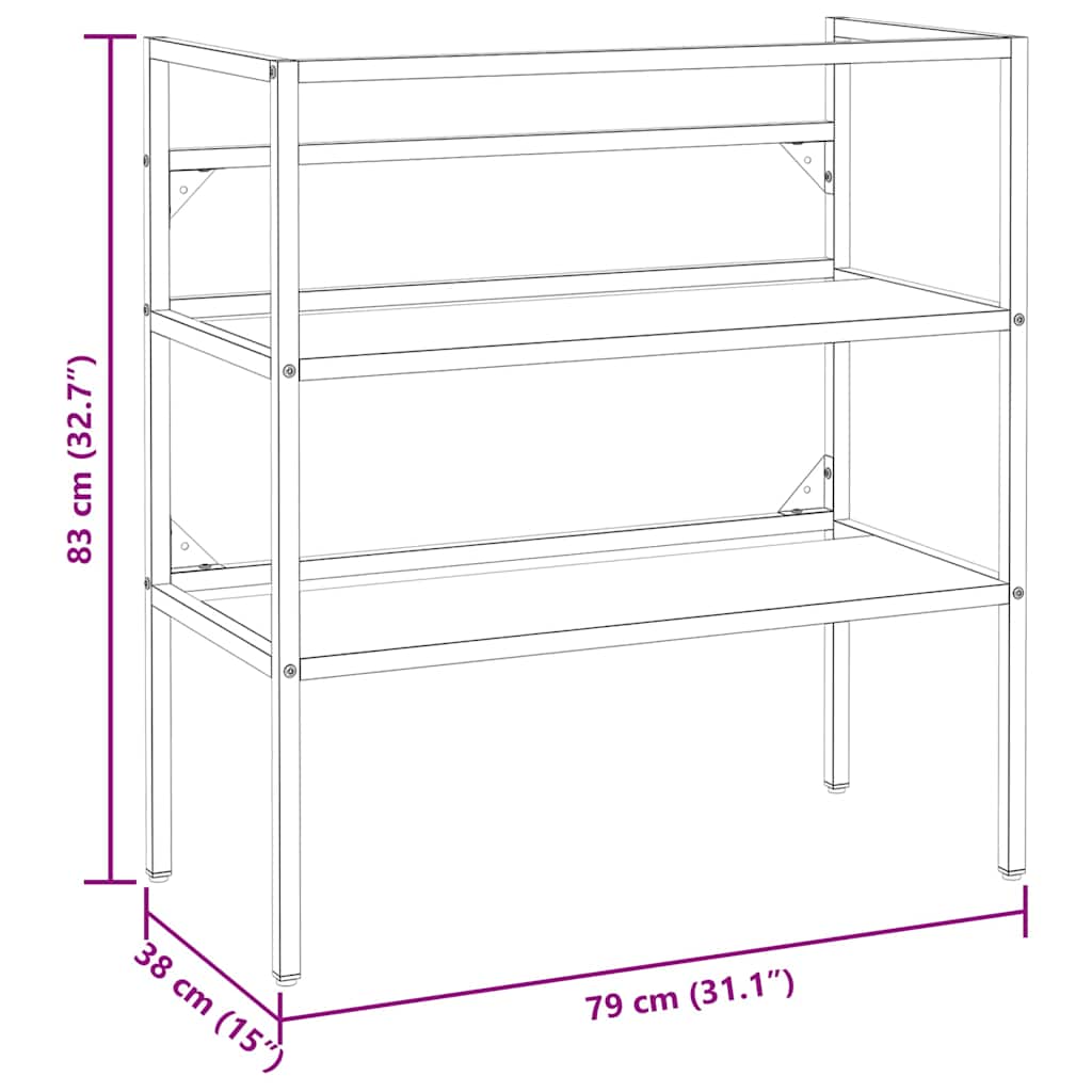 vidaXL Meuble sous-vasque de salle de bain blanc 79x38x83 cm en fer