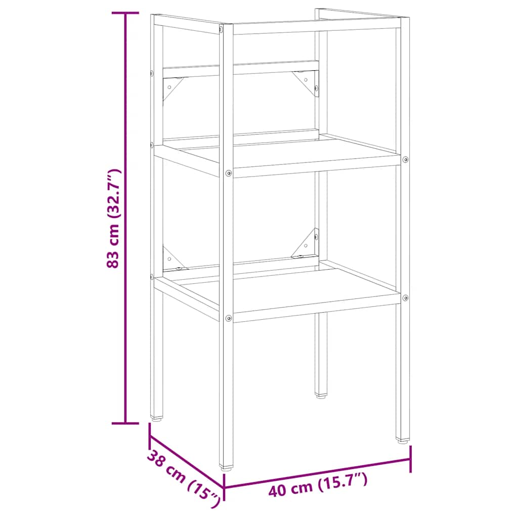 vidaXL Meuble sous-vasque de salle de bain noir 40x38x83 cm Fer