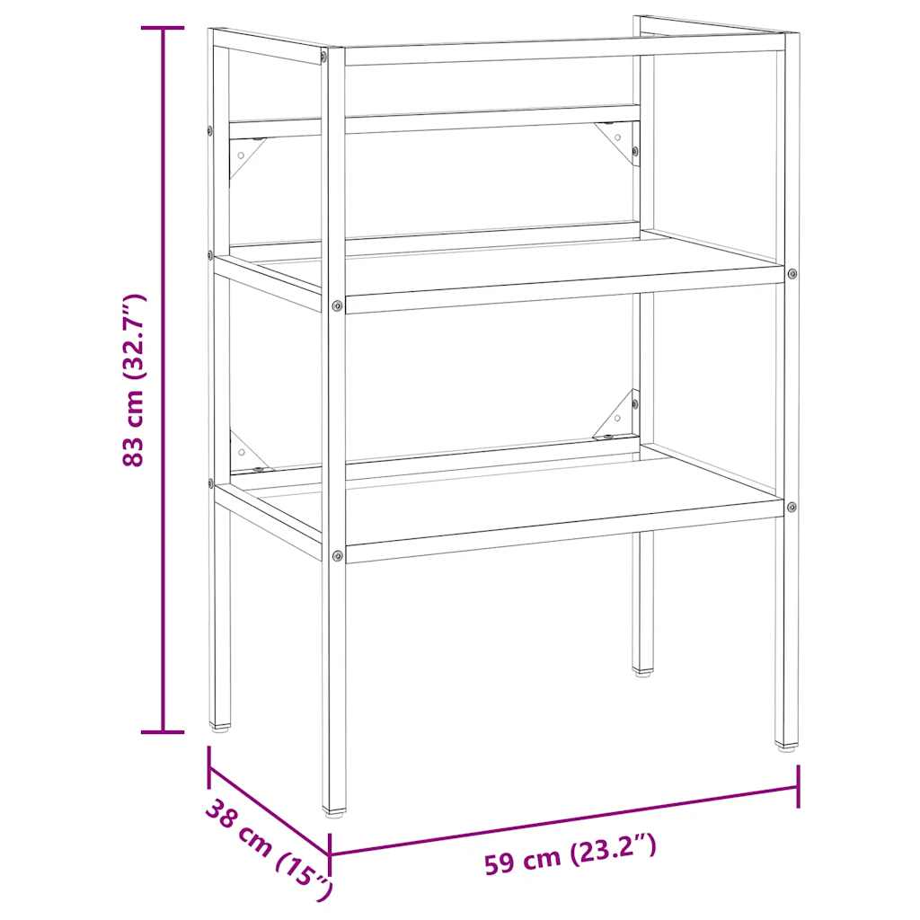 vidaXL Meuble sous-vasque de salle de bain Noir 59x38x83 cm Fer