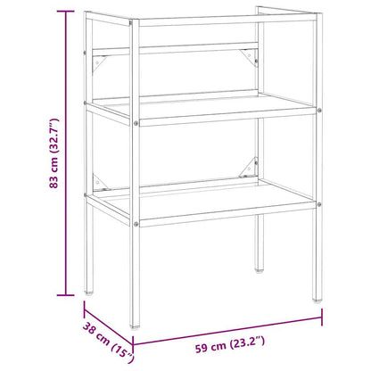 vidaXL Meuble sous-vasque de salle de bain Noir 59x38x83 cm Fer