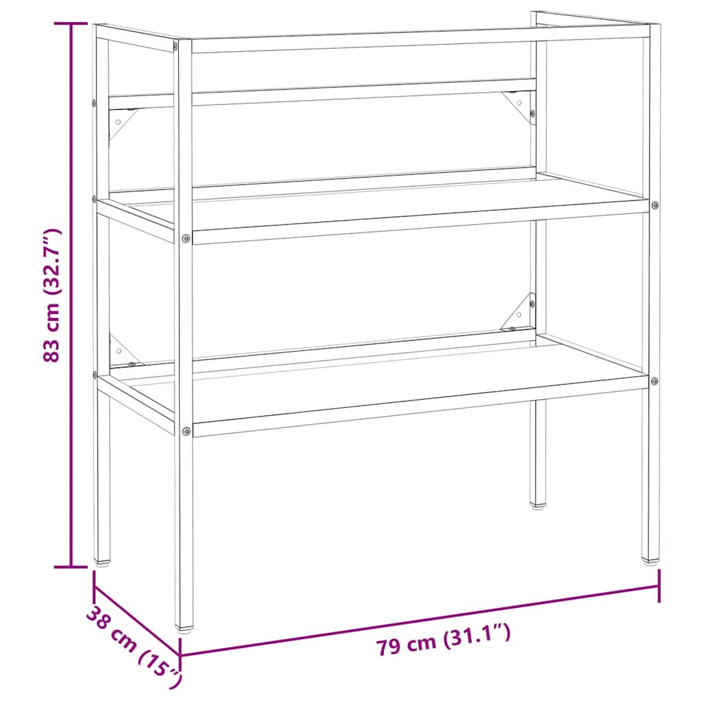 vidaXL Meuble sous-vasque Noir 79x38x83 cm Fer
