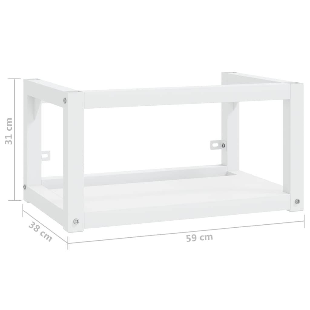 vidaXL Meuble lavabo mural de salle de bain Blanc 59x38x31 cm Fer