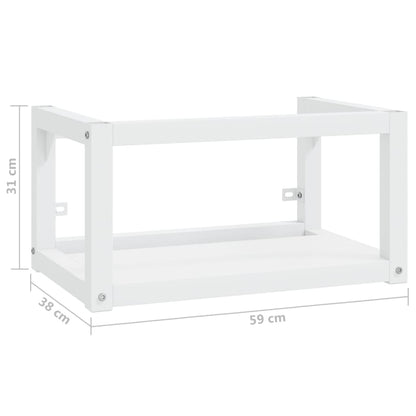 vidaXL Meuble lavabo mural de salle de bain Blanc 59x38x31 cm Fer