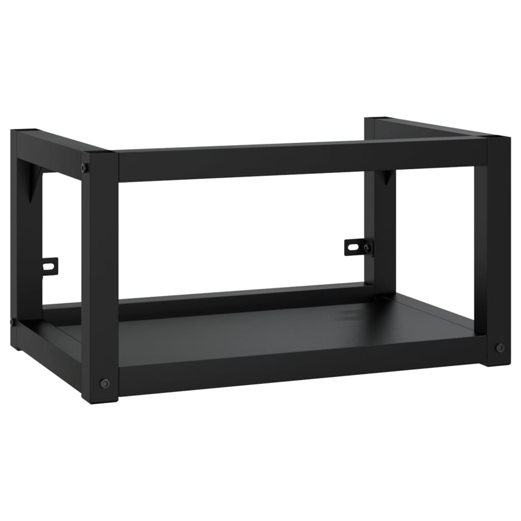vidaXL Badezimmer Wand-Waschtischgestell Schwarz 59x38x31 cm Eisen