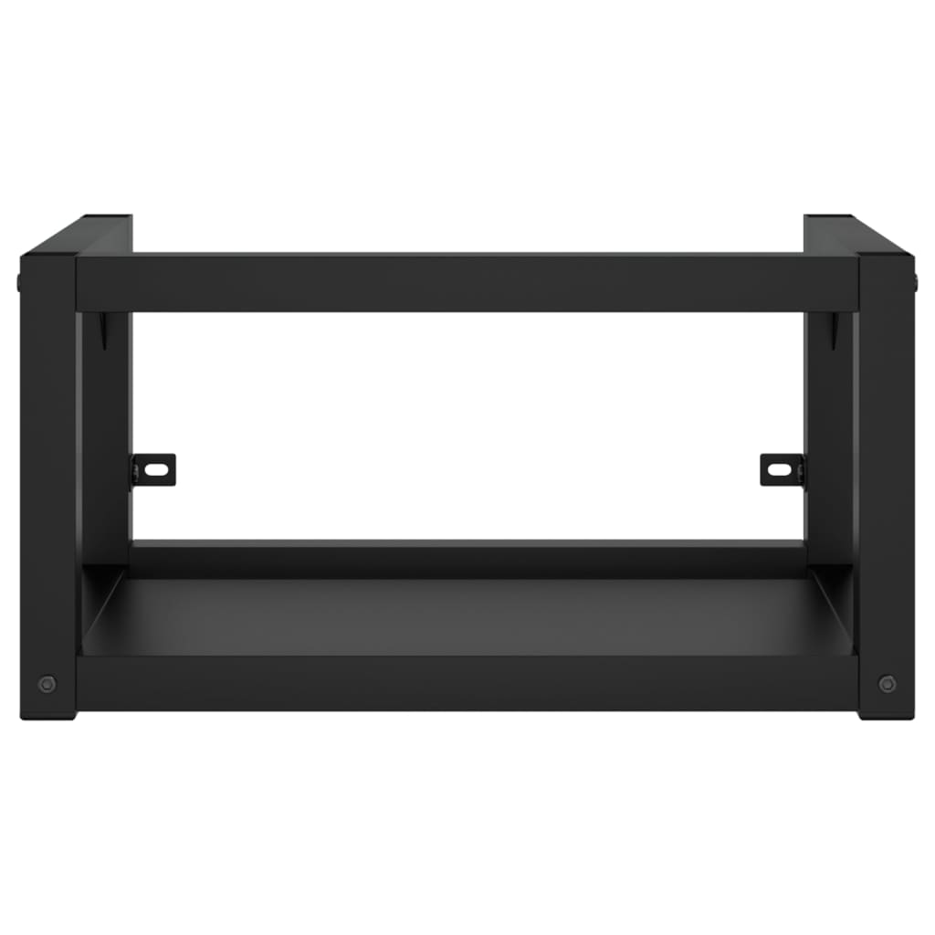 vidaXL Badezimmer Wand-Waschtischgestell Schwarz 59x38x31 cm Eisen