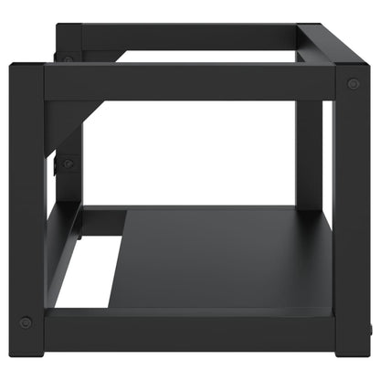 vidaXL Badezimmer Wand-Waschtischgestell Schwarz 59x38x31 cm Eisen