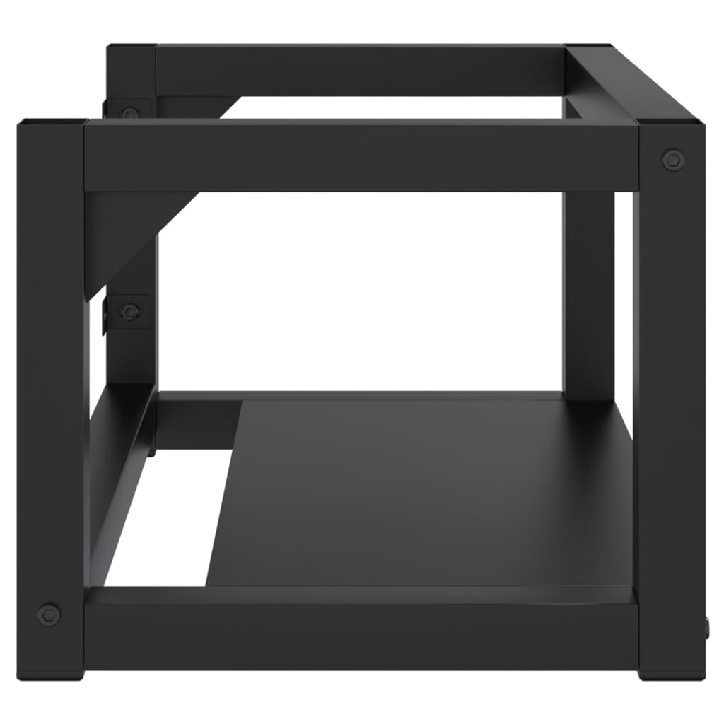 vidaXL Badezimmer Wand-Waschtischgestell Schwarz 59x38x31 cm Eisen
