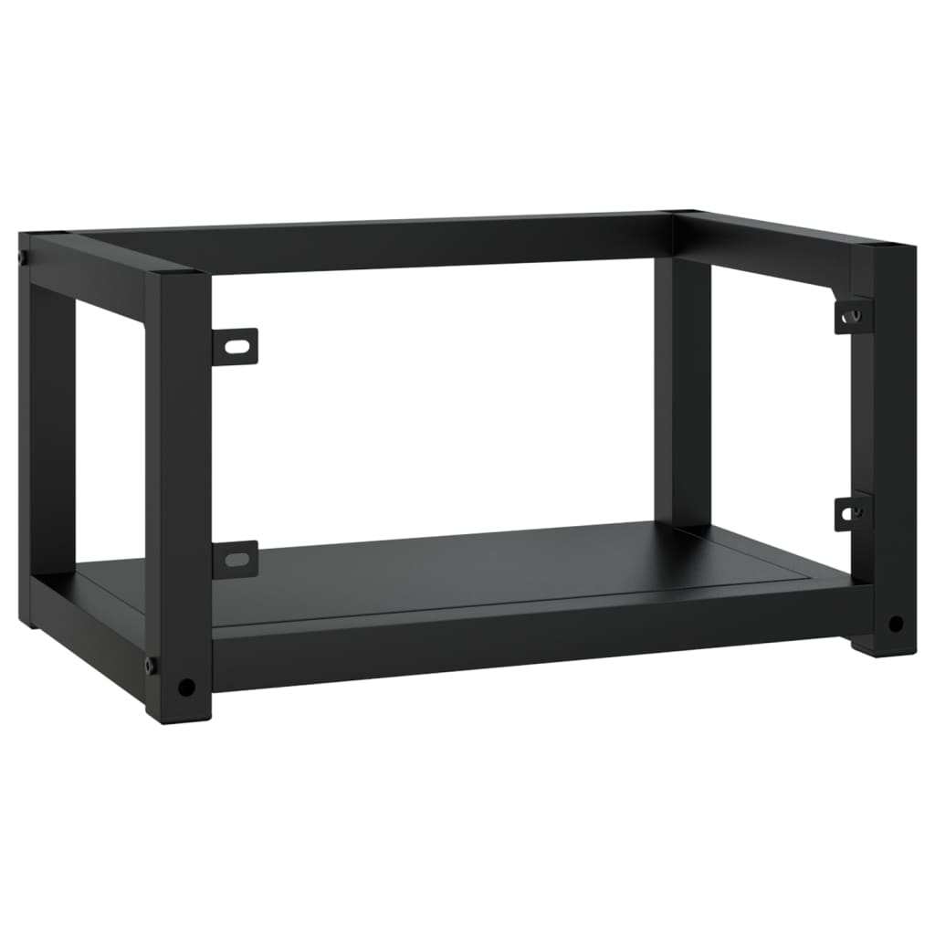 vidaXL Badezimmer Wand-Waschtischgestell Schwarz 59x38x31 cm Eisen
