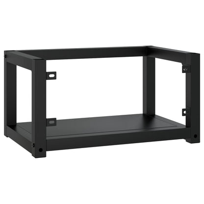 vidaXL Badezimmer Wand-Waschtischgestell Schwarz 59x38x31 cm Eisen