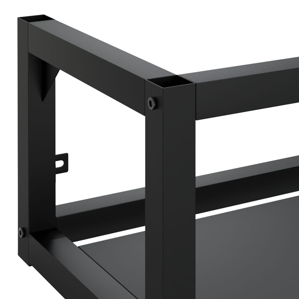 vidaXL Badezimmer Wand-Waschtischgestell Schwarz 59x38x31 cm Eisen