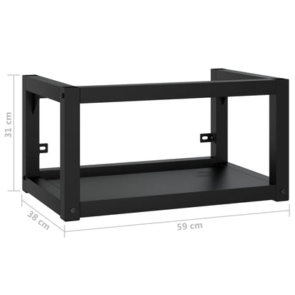 vidaXL Badezimmer Wand-Waschtischgestell Schwarz 59x38x31 cm Eisen