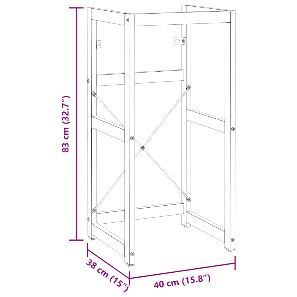 vidaXL Meuble sous-vasque de salle de bain Blanc 40x38x83 cm Fer