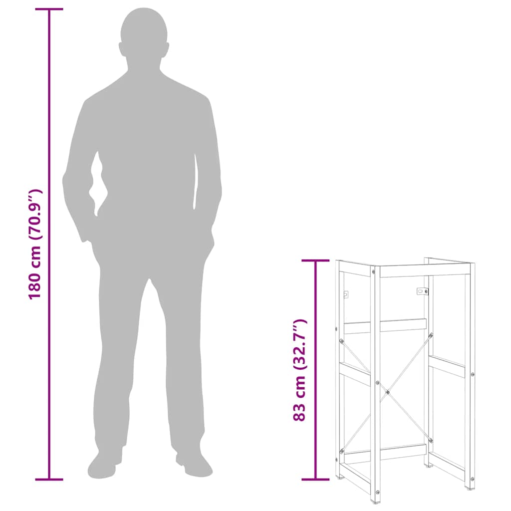 vidaXL Meuble sous-vasque de salle de bain Blanc 40x38x83 cm Fer