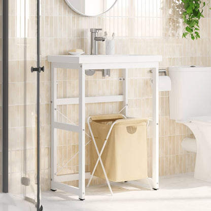 vidaXL Badezimmer Waschtischgestell Weiß 59x38x83 cm Eisen