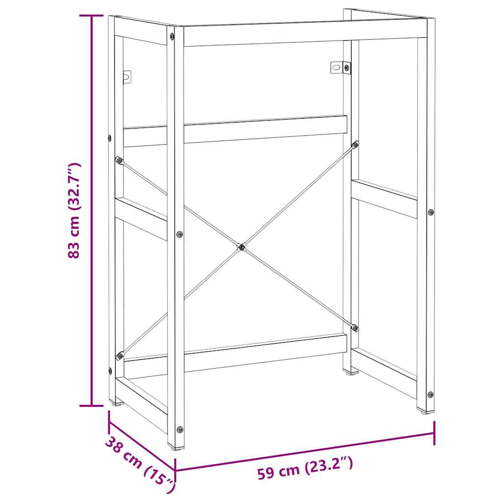 vidaXL Badezimmer Waschtischgestell Weiß 59x38x83 cm Eisen