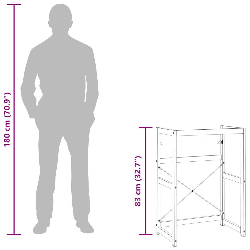 vidaXL Badezimmer Waschtischgestell Weiß 59x38x83 cm Eisen
