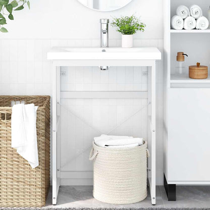 vidaXL Badezimmer Waschtischgestell Weiß 59x38x83 cm Eisen