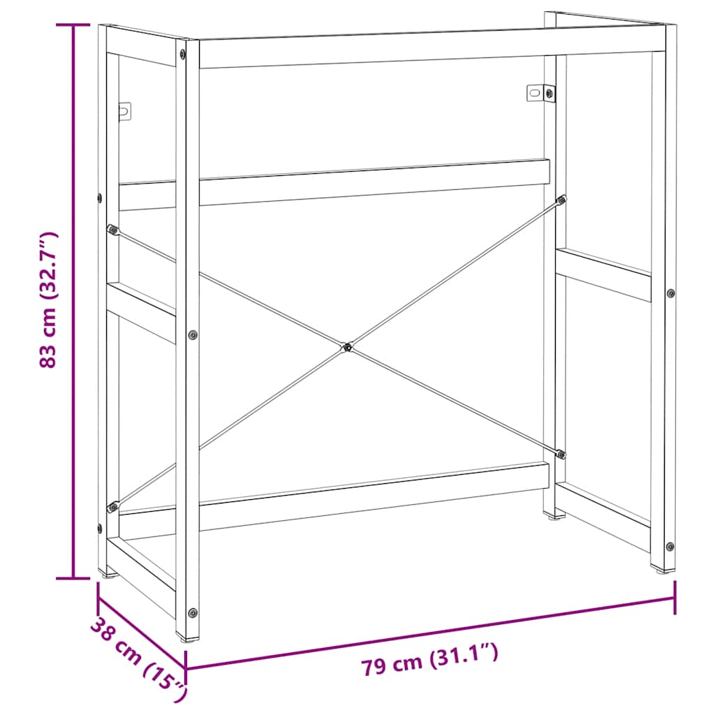 vidaXL Meuble sous-vasque de salle de bain blanc 79x38x83 cm en fer