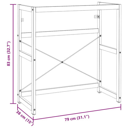 vidaXL Meuble sous-vasque de salle de bain blanc 79x38x83 cm en fer
