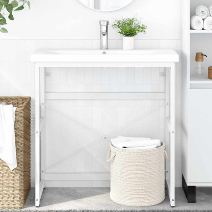 vidaXL Meuble sous-vasque de salle de bain blanc 79x38x83 cm en fer