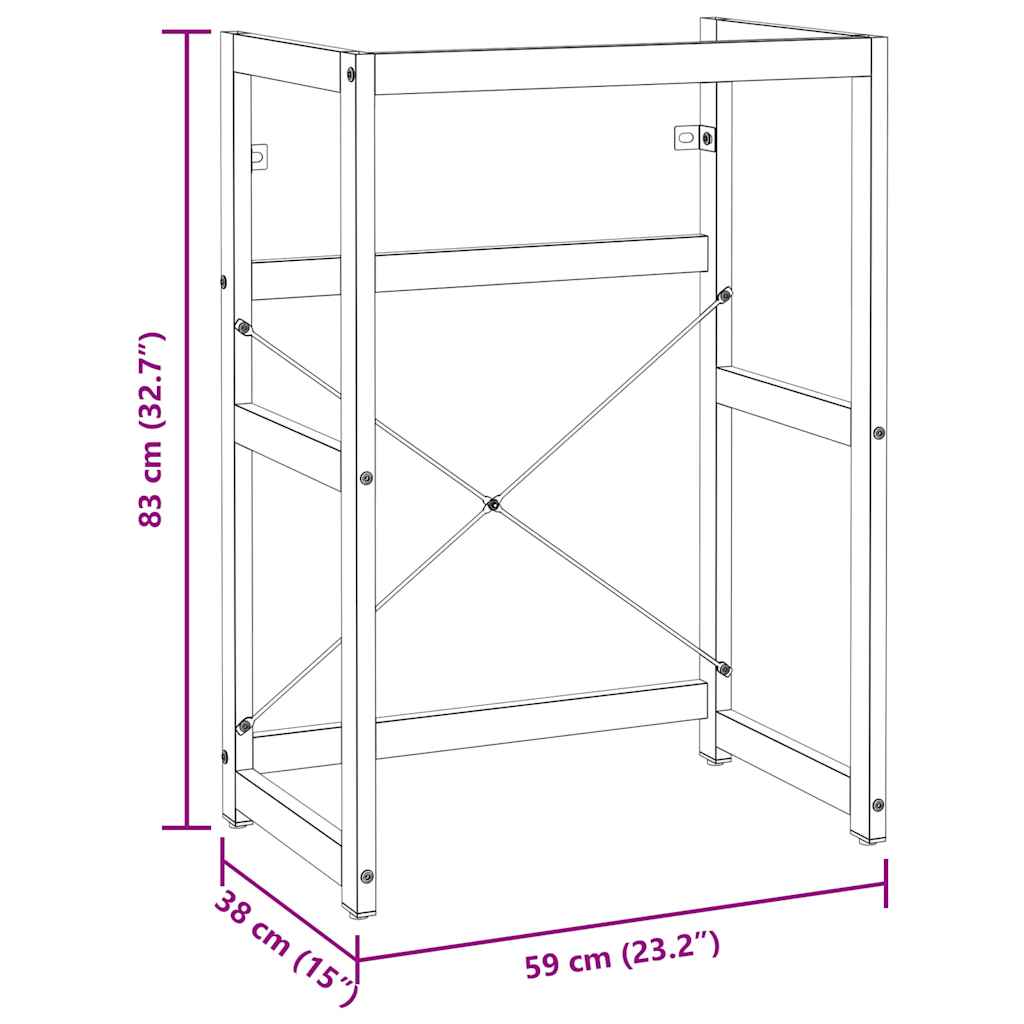 vidaXL Meuble sous-vasque de salle de bain Noir 59x38x83 cm Fer