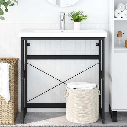 vidaXL Meuble sous-vasque Noir 79x38x83 cm Fer