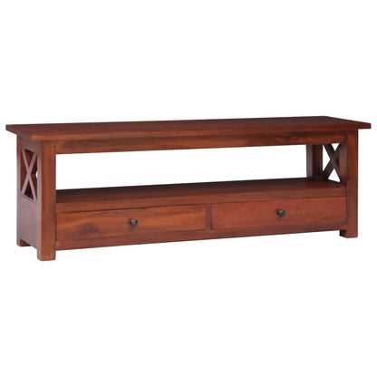 vidaXL Meuble TV marron 115x30x40 cm Bois de mahagoni massif