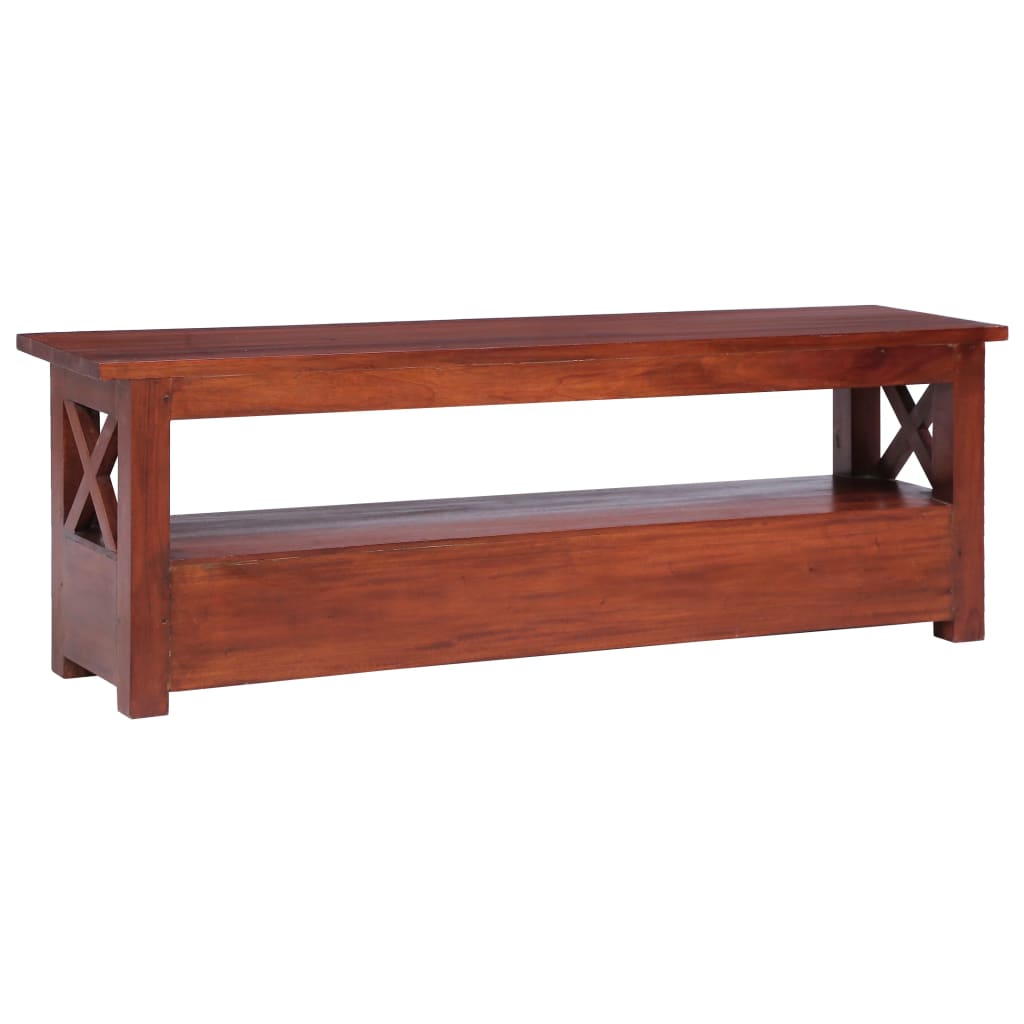 vidaXL Meuble TV marron 115x30x40 cm Bois de mahagoni massif