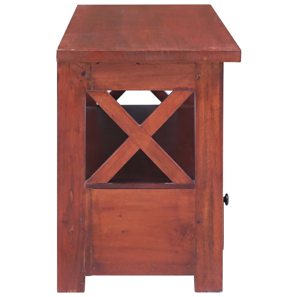 vidaXL Meuble TV marron 115x30x40 cm Bois de mahagoni massif
