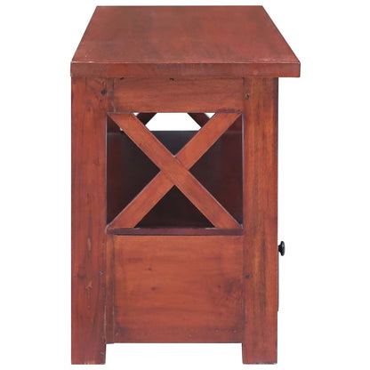 vidaXL Meuble TV marron 115x30x40 cm Bois de mahagoni massif