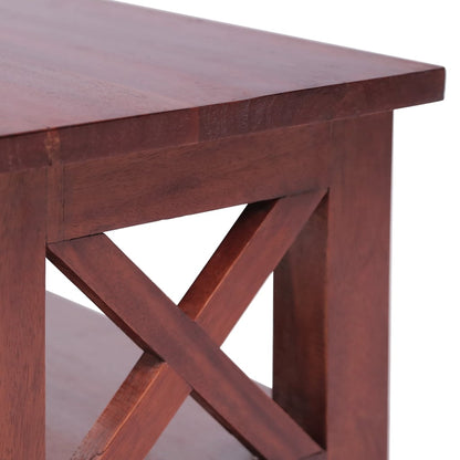 vidaXL Meuble TV marron 115x30x40 cm Bois de mahagoni massif