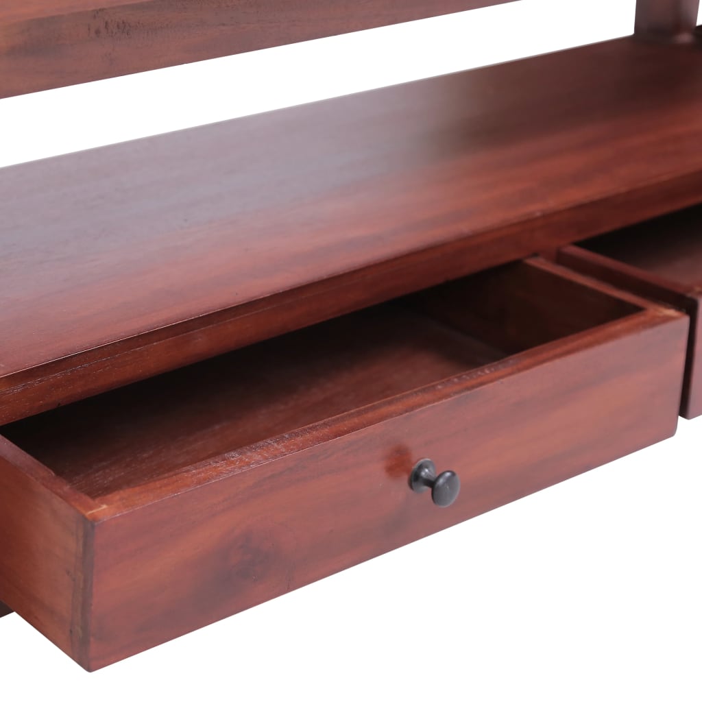 vidaXL Meuble TV marron 115x30x40 cm Bois de mahagoni massif