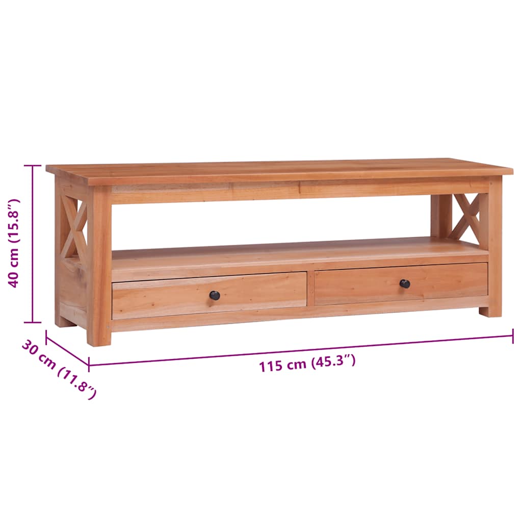 vidaXL Meuble TV 115x30x40 cm Bois massif d'acajou