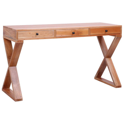 vidaXL Bureau en bois massif d'acajou 115x47x77 cm Naturel