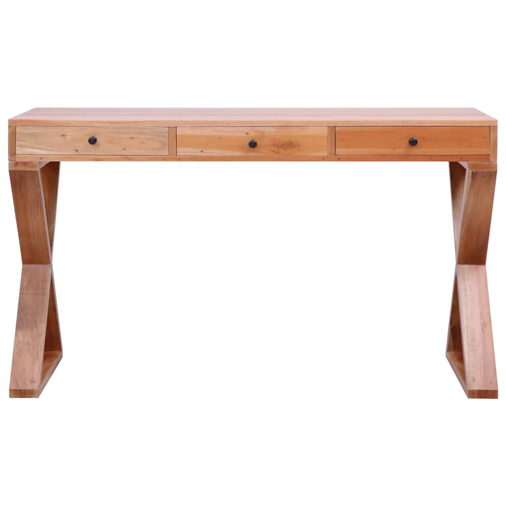 vidaXL Bureau en bois massif d'acajou 115x47x77 cm Naturel
