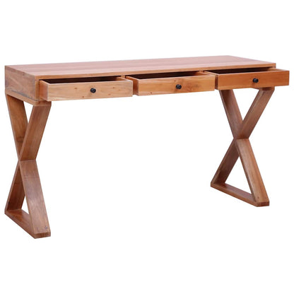 vidaXL Bureau en bois massif d'acajou 115x47x77 cm Naturel