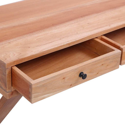 vidaXL Bureau en bois massif d'acajou 115x47x77 cm Naturel