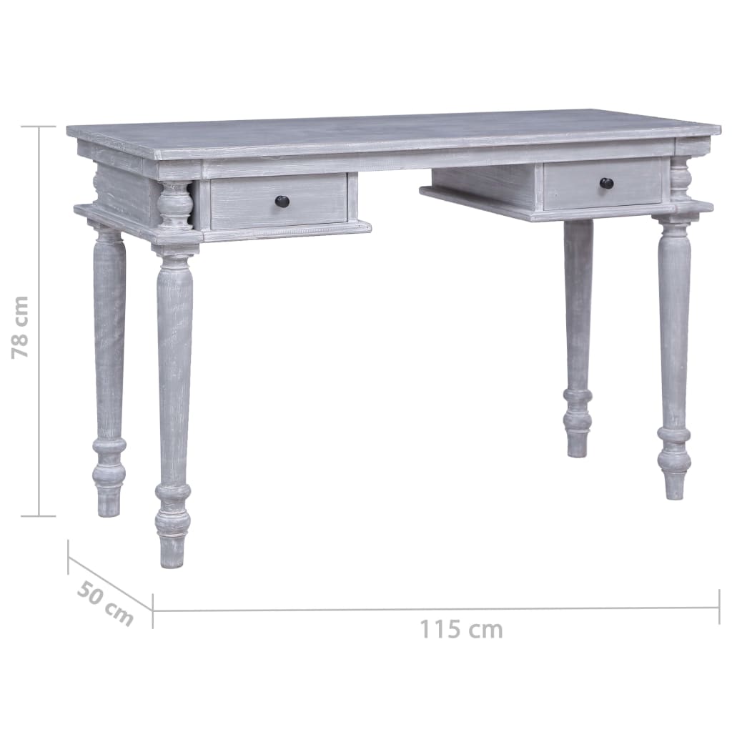 vidaXL Bureau 115x50x78 cm Bois massif d'acajou