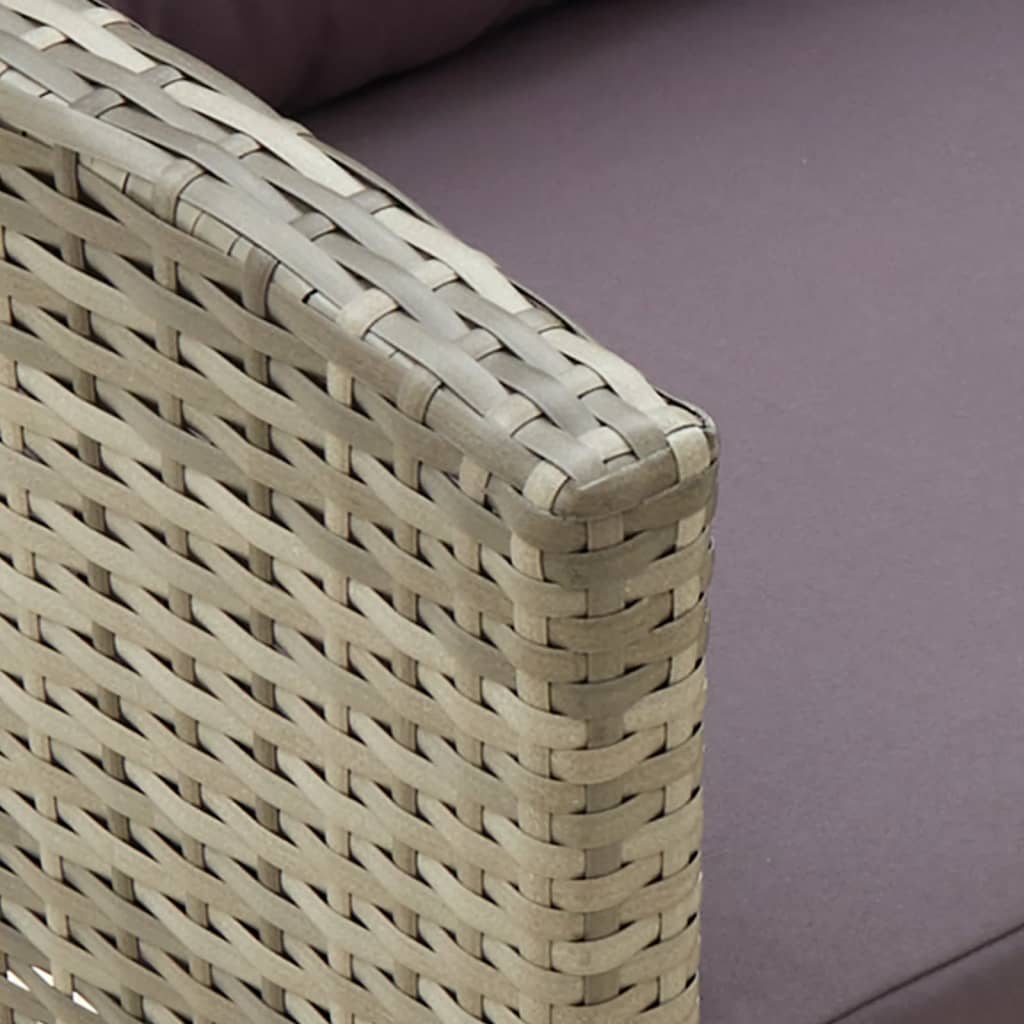vidaXL Gartenstuhl mit Kissen Poly Rattan Grau