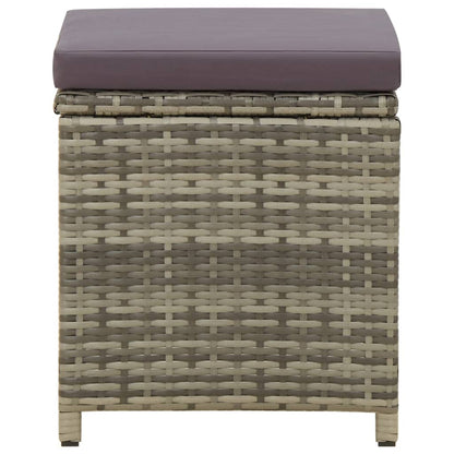 vidaXL Tabourets de jardin 4 pcs avec coussins résine tressée gris