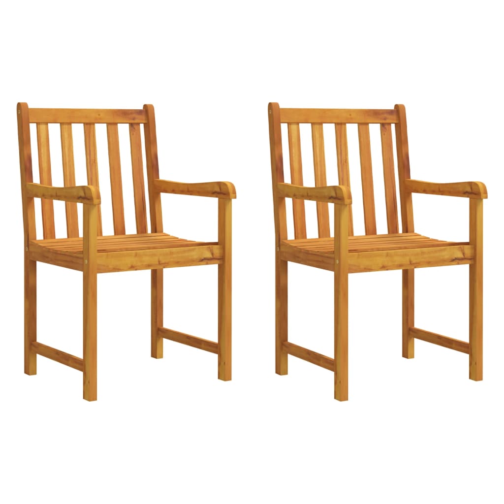 vidaXL Chaises de jardin 2 pcs Bois d'acacia massif