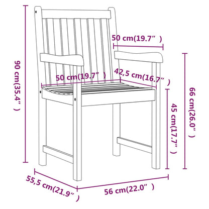 vidaXL Chaises de jardin 2 pcs Bois d'acacia massif