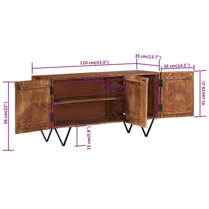 vidaXL Buffet 110x35x56 cm Bois de manguier massif