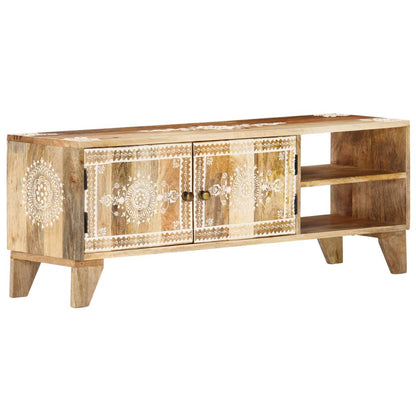 vidaXL Meuble TV 110x30x40 cm Bois de manguier massif