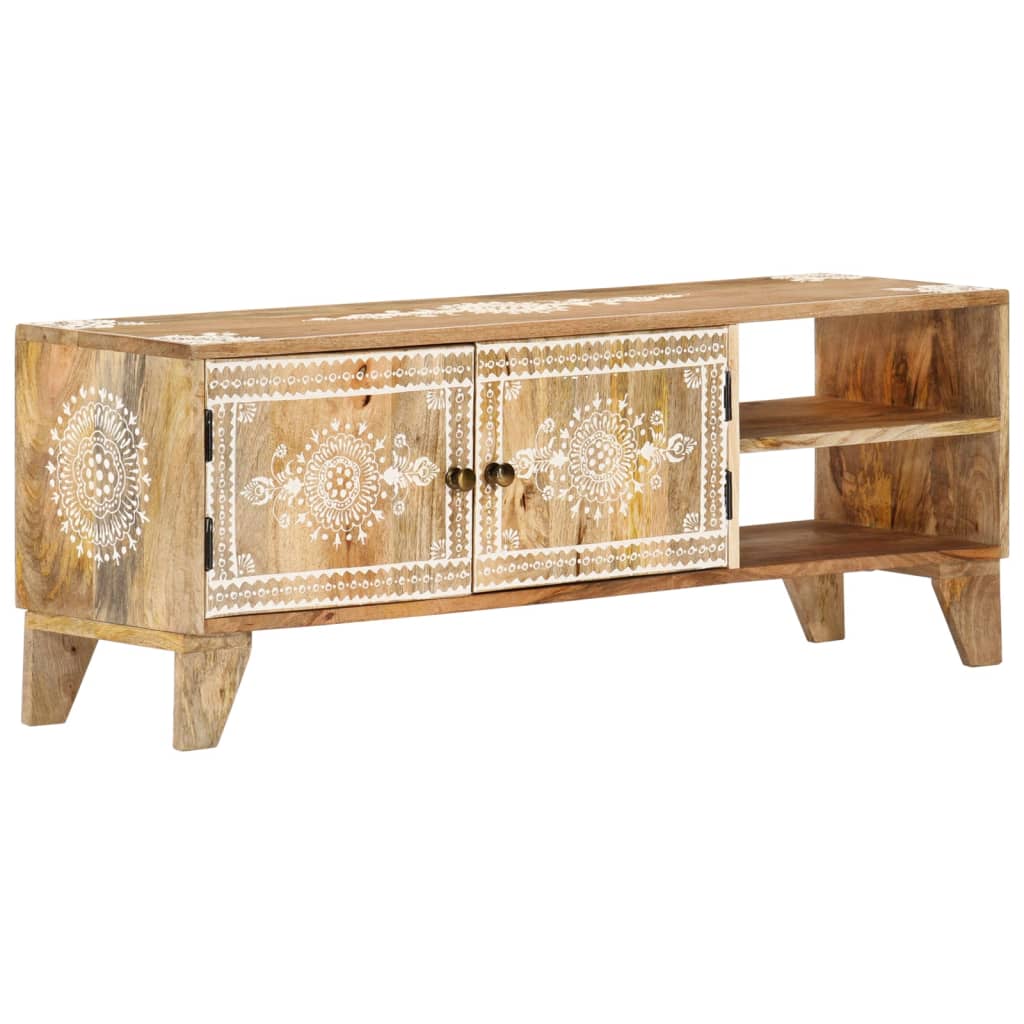 vidaXL Meuble TV 110x30x40 cm Bois de manguier massif