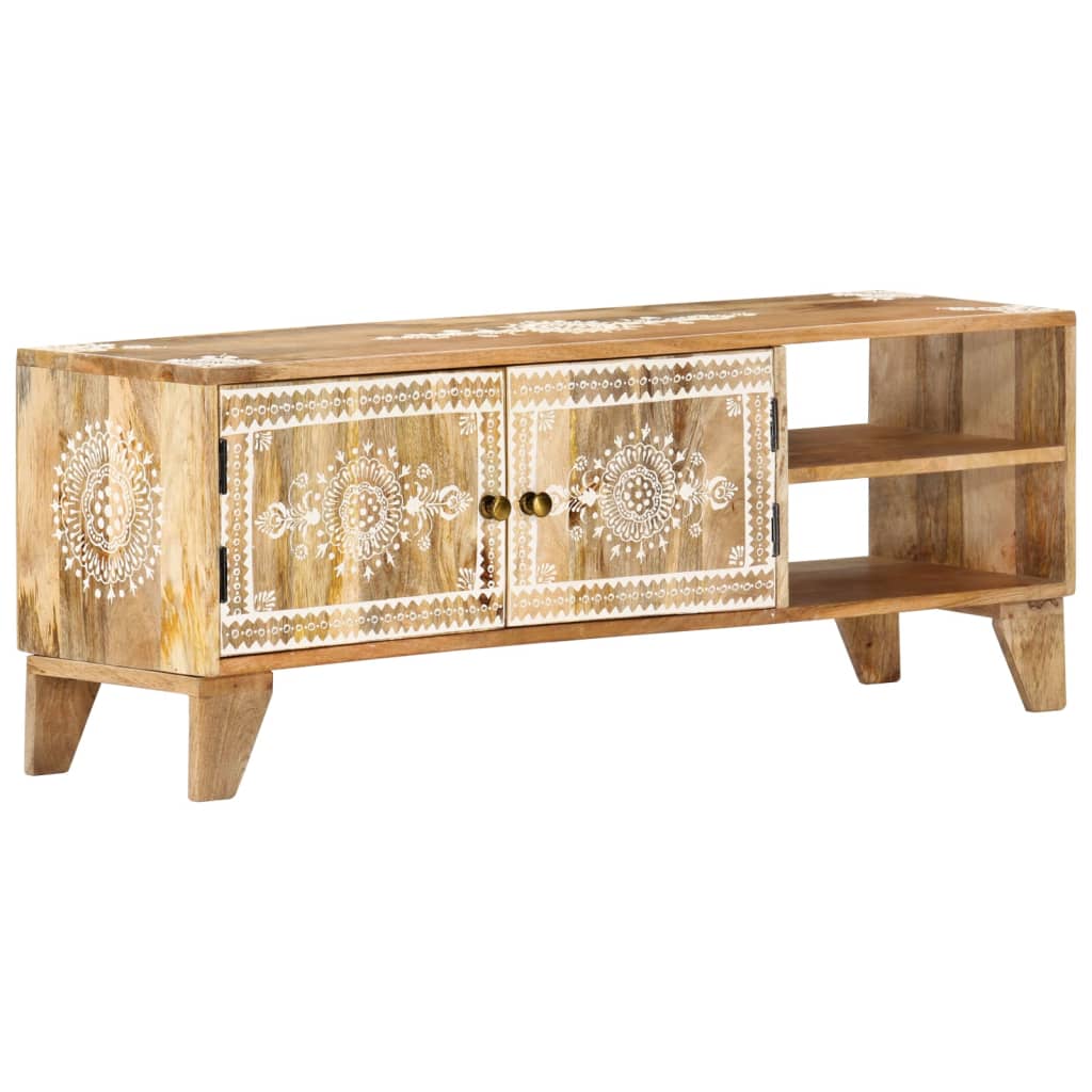 vidaXL Meuble TV 110x30x40 cm Bois de manguier massif